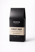 Hofer Coffee 'First Rep' coffee bag on a white background